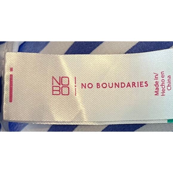 NO BOUNDARIES SWIMWEAR COVER-UP, WOMENS, 1X(17), BLUE & WHITE HORIZONTAL STRIPES - Picture 8 of 10